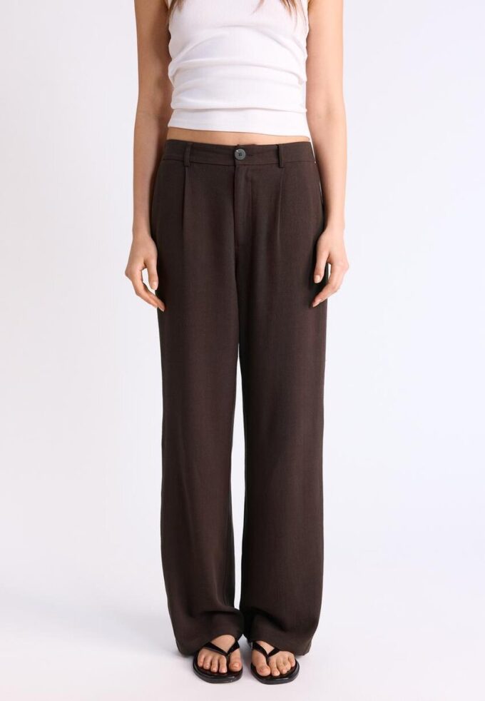 Straight-Leg Linen-Look Trousers Straight-Leg Linen-Look Trousers