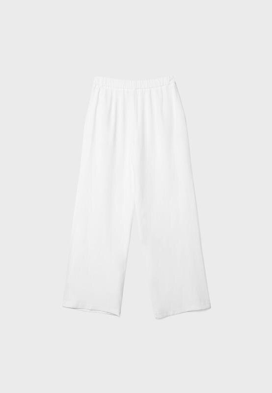 Straight-Leg Linen-Look Trousers Straight-Leg Linen-Look Trousers