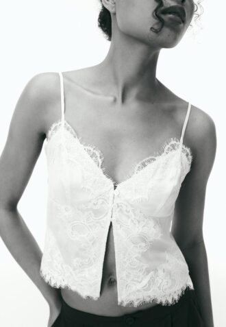 Strappy Satin Lace Top