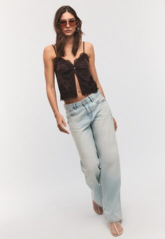 Strappy Satin Lace Top