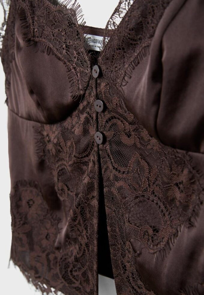 Strappy Satin Lace Top Strappy Satin Lace Top