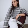 Striped Cropped Knit Sweater Striped Cropped Knit Sweater