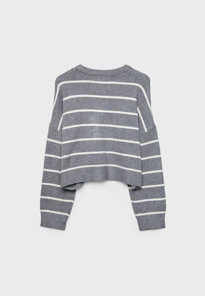 Striped Cropped Knit Sweater Striped Cropped Knit Sweater
