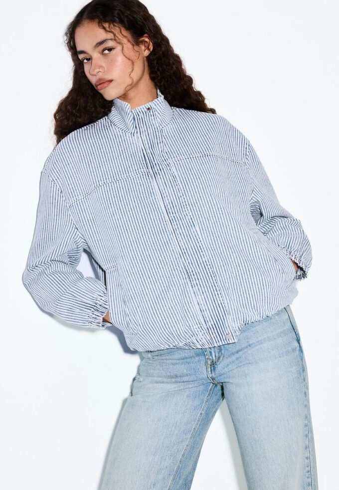 Striped Denim Jacket