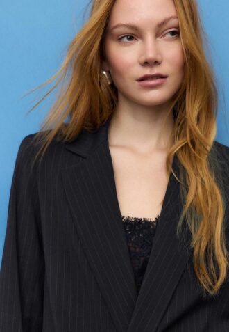 Striped Open Blazer