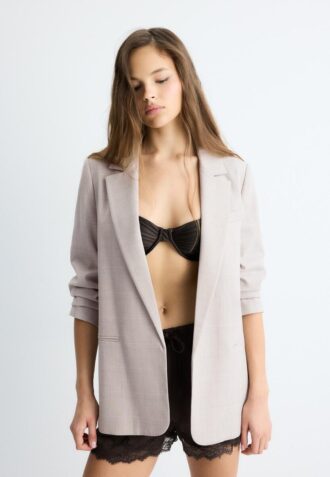 Striped Open Blazer