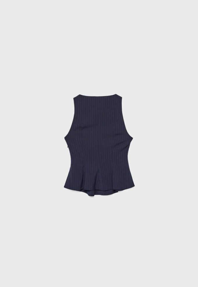 Striped Sleeveless Peplum Top Striped Sleeveless Peplum Top