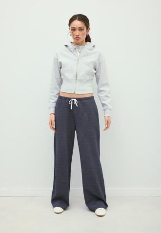 Striped Wide-Leg Jogger Trousers