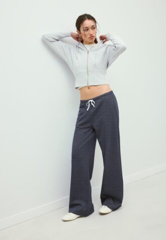 Striped Wide-Leg Jogger Trousers