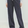Striped Wide-Leg Jogger Trousers