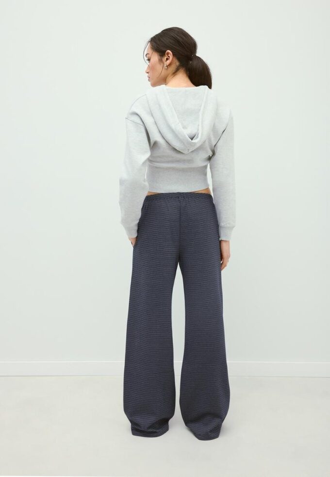 Striped Wide-Leg Jogger Trousers