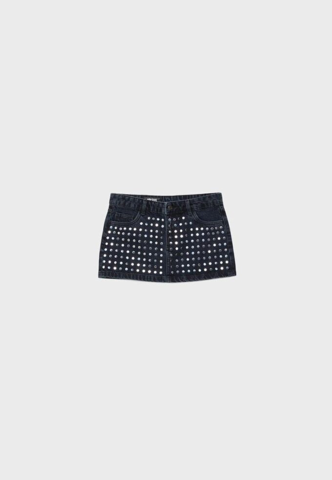 Studded Denim Skirt