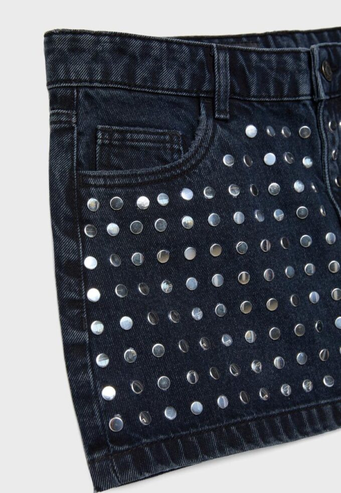 Studded Denim Skirt