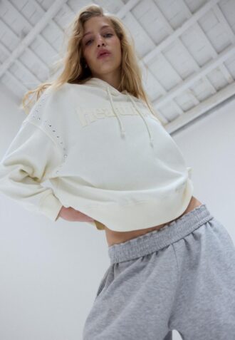 Studded Embroidered Hooded Sweatshirt Studded Embroidered Hooded Sweatshirt