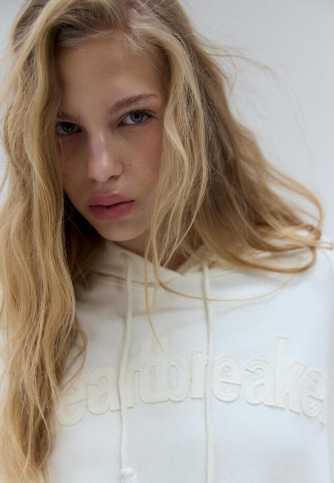 Studded Embroidered Hooded Sweatshirt Studded Embroidered Hooded Sweatshirt