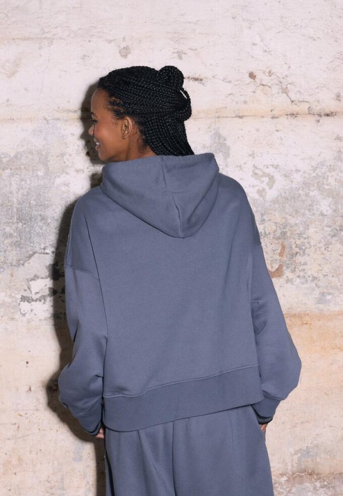Studded Embroidered Hooded Sweatshirt
