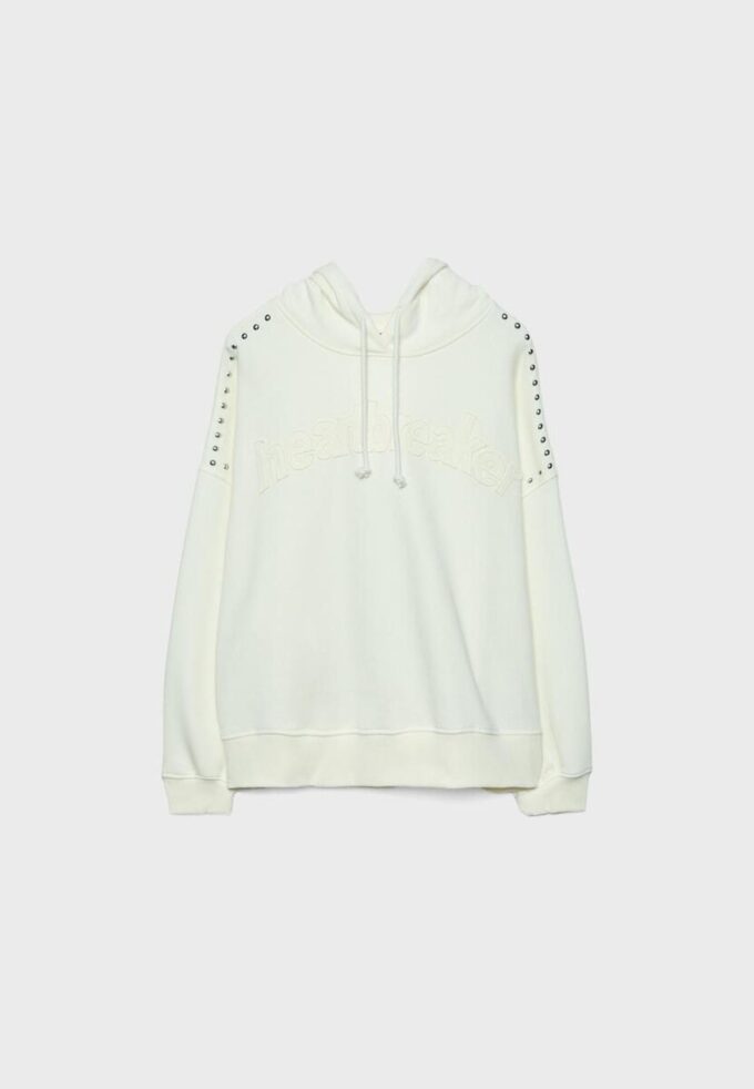 Studded Embroidered Hooded Sweatshirt Studded Embroidered Hooded Sweatshirt