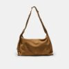 Studded Flat Shoulder Bag, 100% Leather