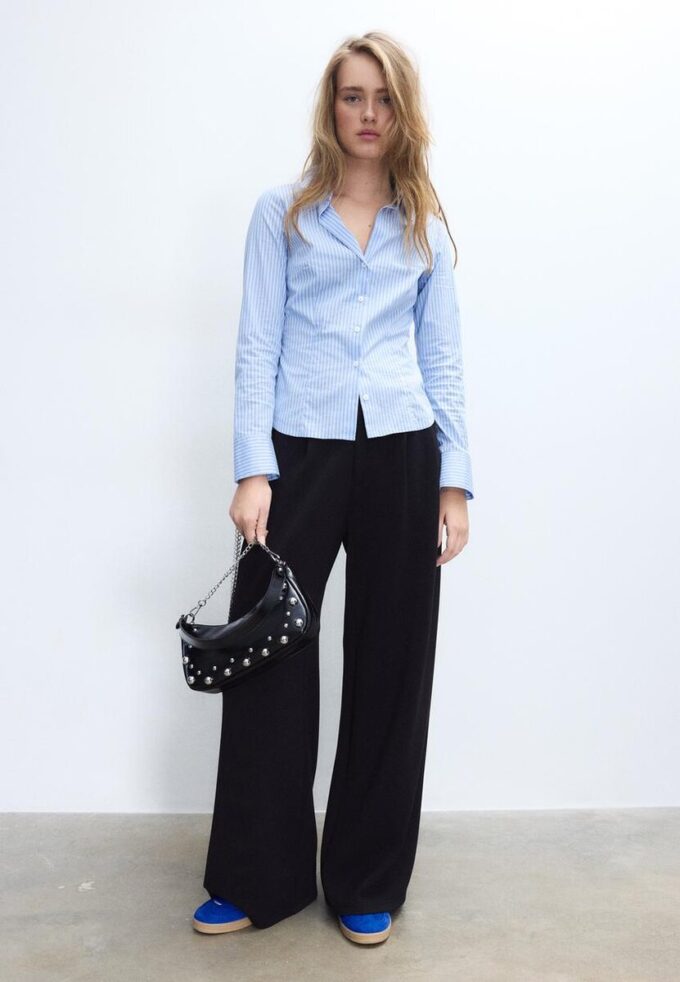 Studded Half-Moon Shoulder Bag