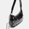 Studded Half-Moon Shoulder Bag