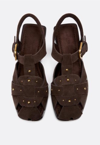 Studded Leather Cage Sandals