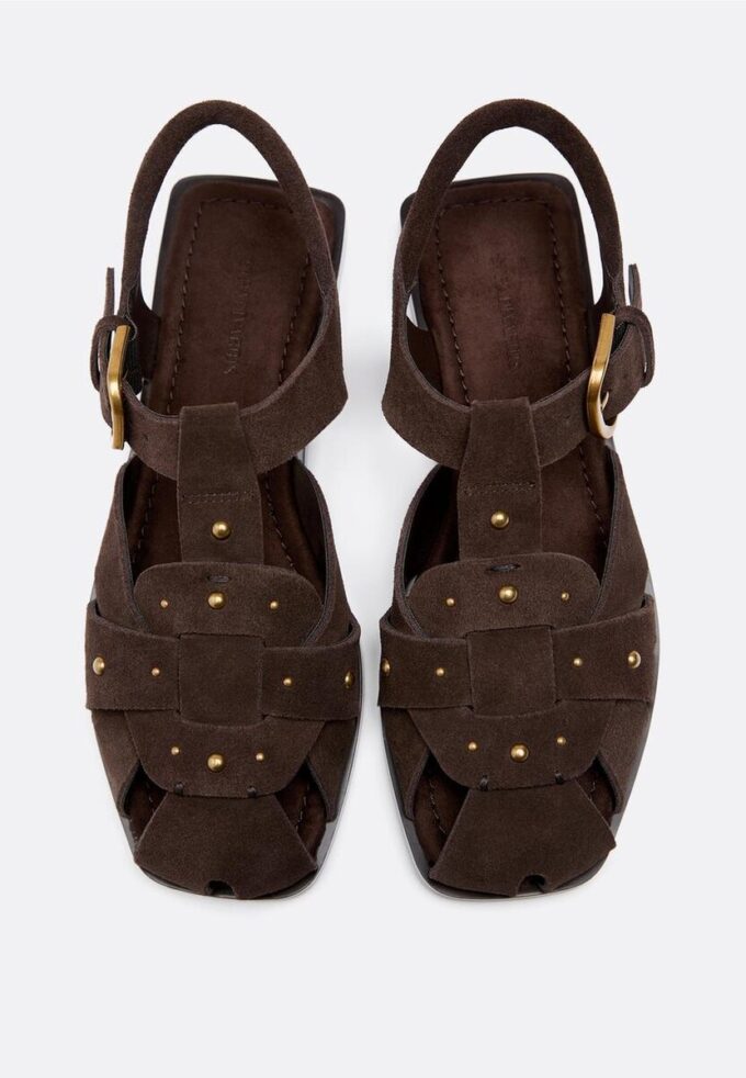 Studded Leather Cage Sandals