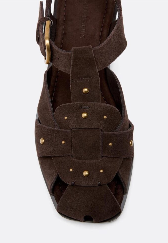 Studded Leather Cage Sandals