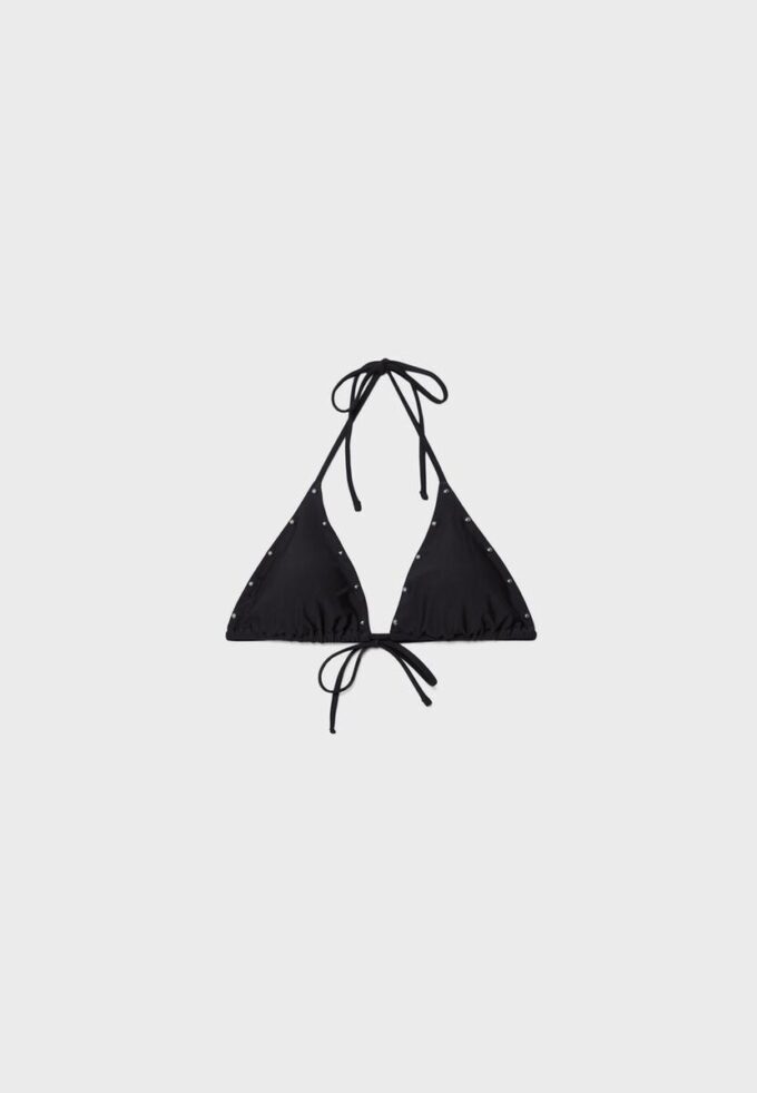 Studded Triangle Bikini Top