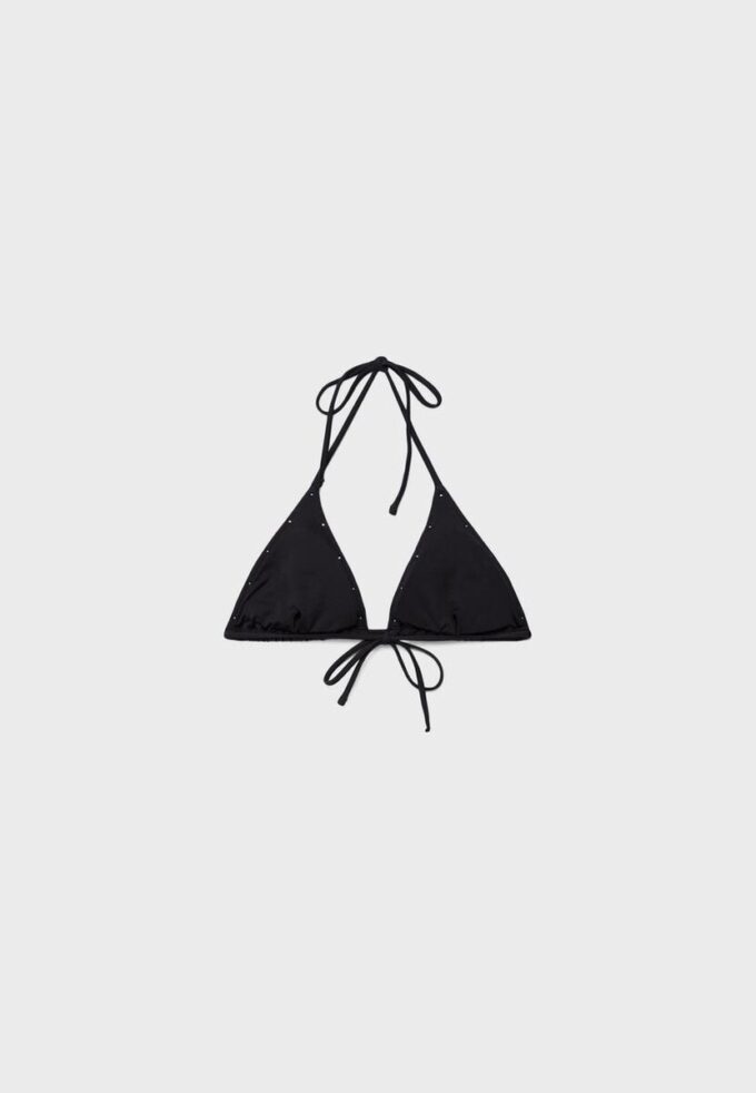 Studded Triangle Bikini Top