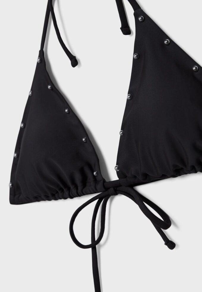 Studded Triangle Bikini Top