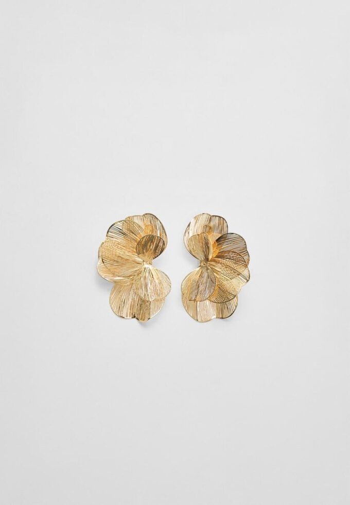 Textured Flower Fan Earrings
