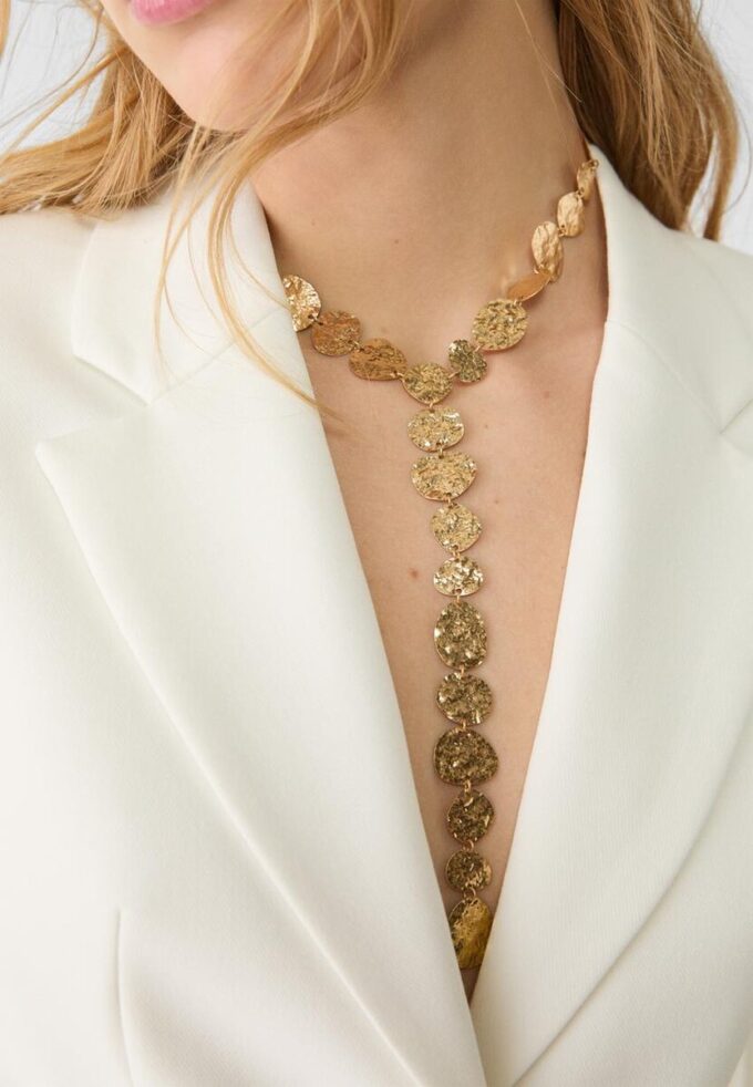 Textured Lariat Necklace