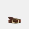 Topstitched Belt with Asymmetric Buckle