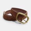 Topstitched Belt with Asymmetric Buckle