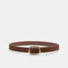 Topstitched Belt with Asymmetric Buckle