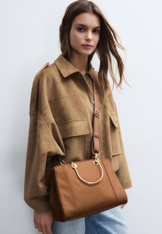 Tote Bag with Metallic Handle