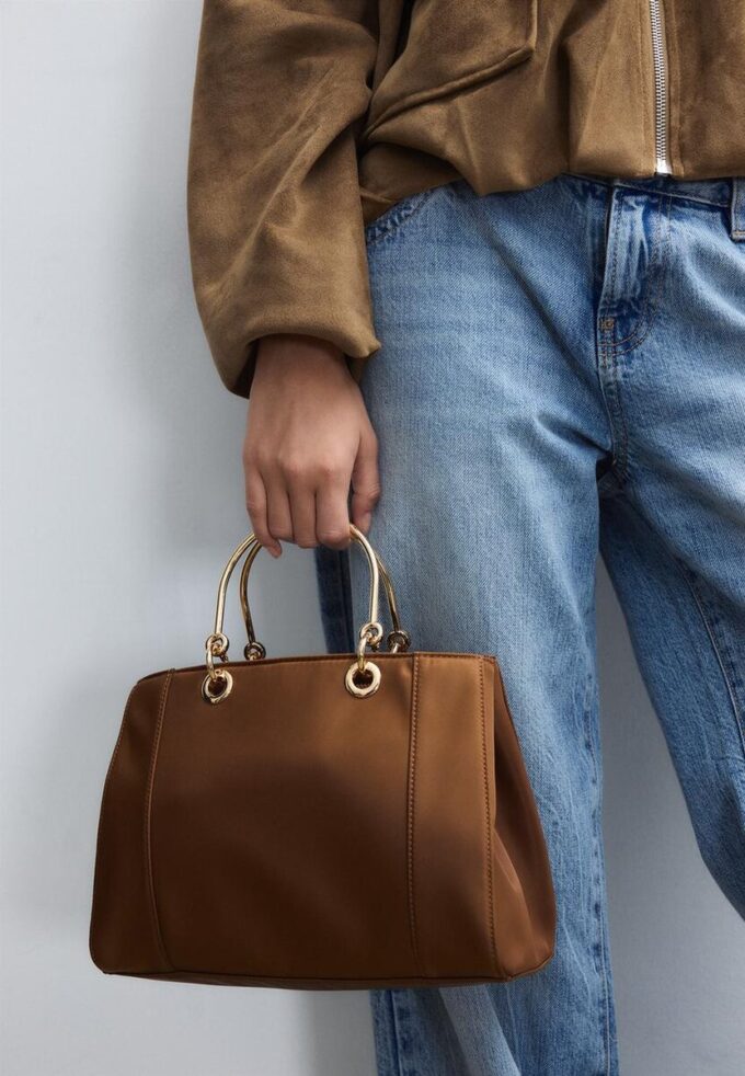 Tote Bag with Metallic Handle Tote Bag with Metallic Handle