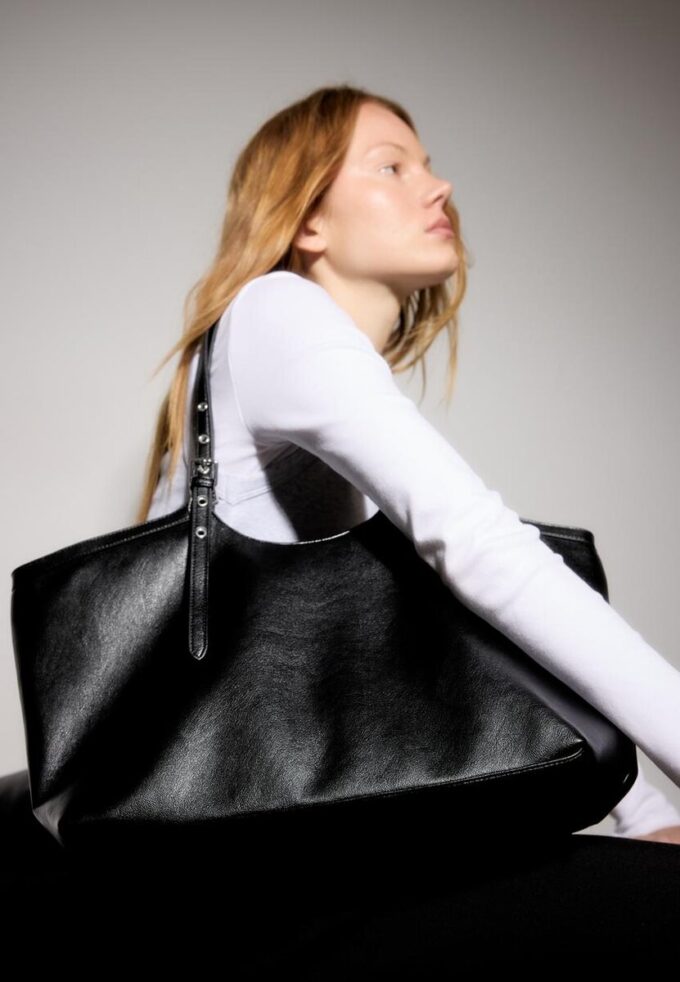Tote Bag with Mini Buckle Detail