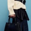 Trapeze Shoulder Bag with Coconut Effect