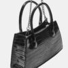 Trapeze Shoulder Bag with Coconut Effect
