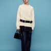 Trapeze Shoulder Bag with Coconut Effect