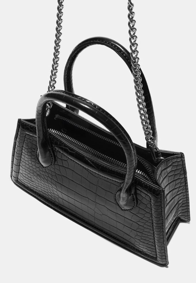 Trapeze Shoulder Bag with Coconut Effect