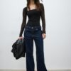 Tulle Bodysuit with Square Neckline Tulle Bodysuit with Square Neckline