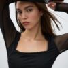 Tulle Bodysuit with Square Neckline Tulle Bodysuit with Square Neckline