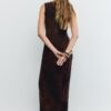 Tulle Midi Dress with Square Neckline