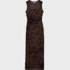 Tulle Midi Dress with Square Neckline