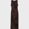 Tulle Midi Dress with Square Neckline