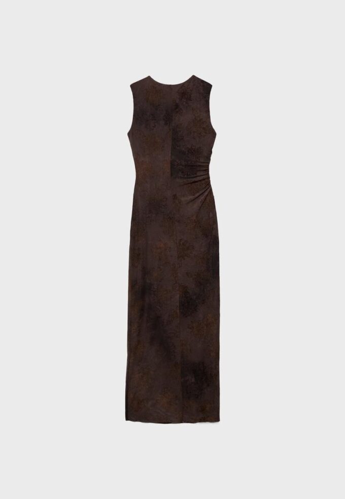 Tulle Midi Dress with Square Neckline
