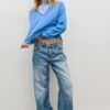 Two-Fabric Knit Jumper