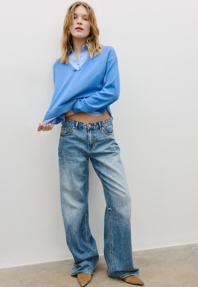 Two-Fabric Knit Jumper